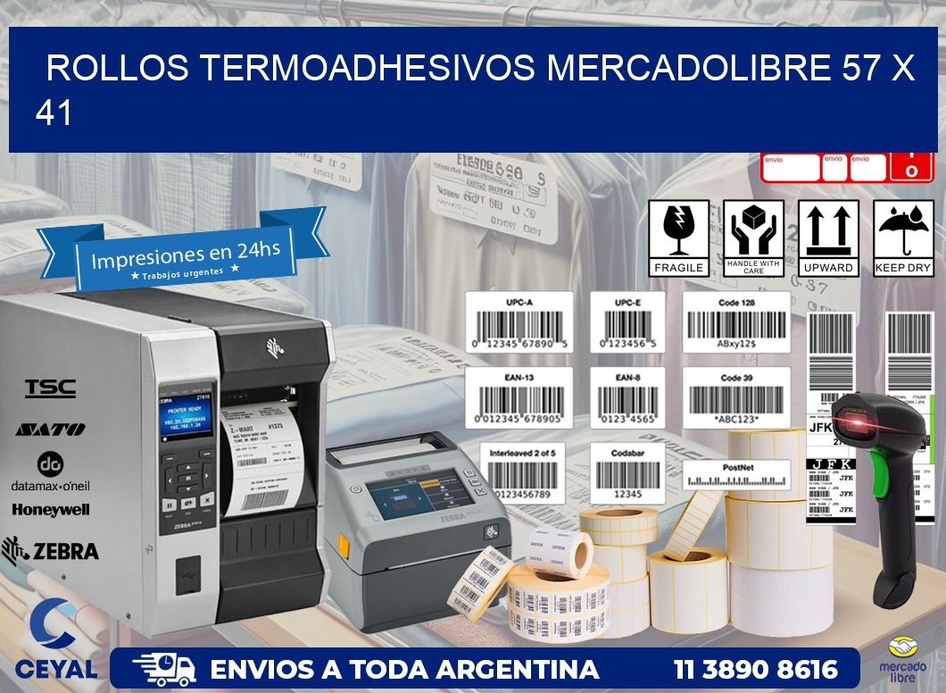 ROLLOS TERMOADHESIVOS MERCADOLIBRE 57 x 41