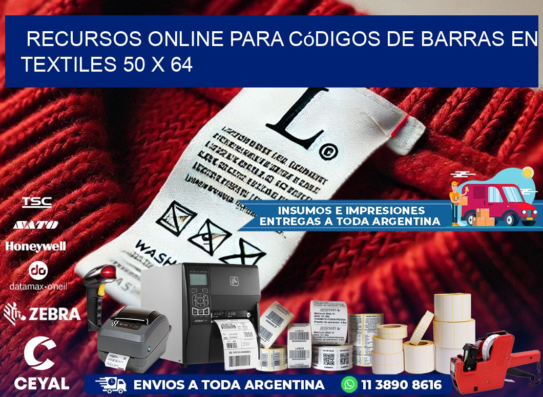 Recursos Online para Códigos de Barras en Textiles 50 x 64