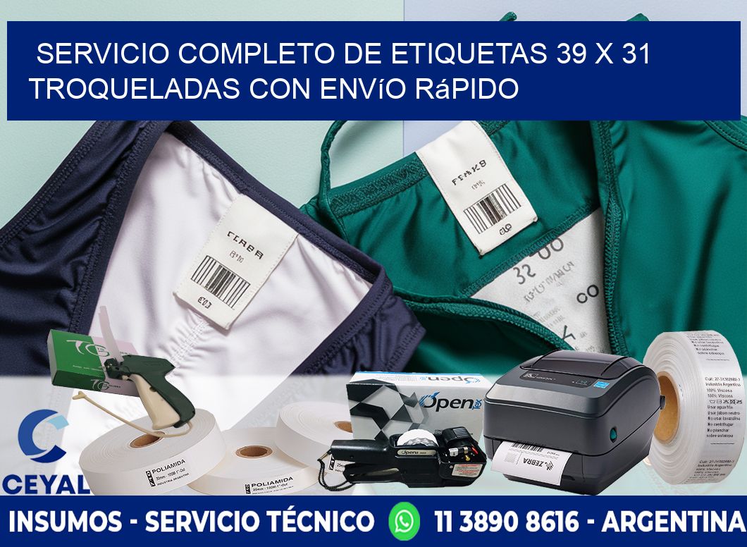 Servicio completo de etiquetas 39 x 31 troqueladas con envío rápido