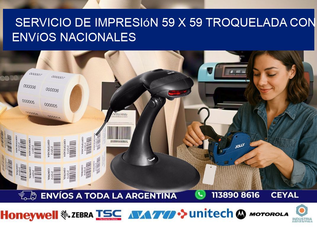 Servicio de impresión 59 x 59 troquelada con envíos nacionales