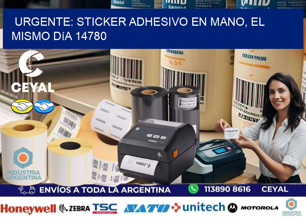 Urgente: Sticker adhesivo en Mano, el Mismo Día 14780