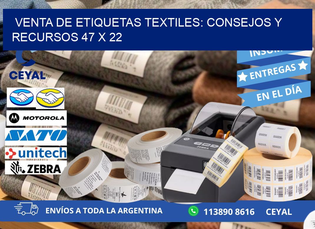 Venta de Etiquetas Textiles: Consejos y Recursos 47 x 22