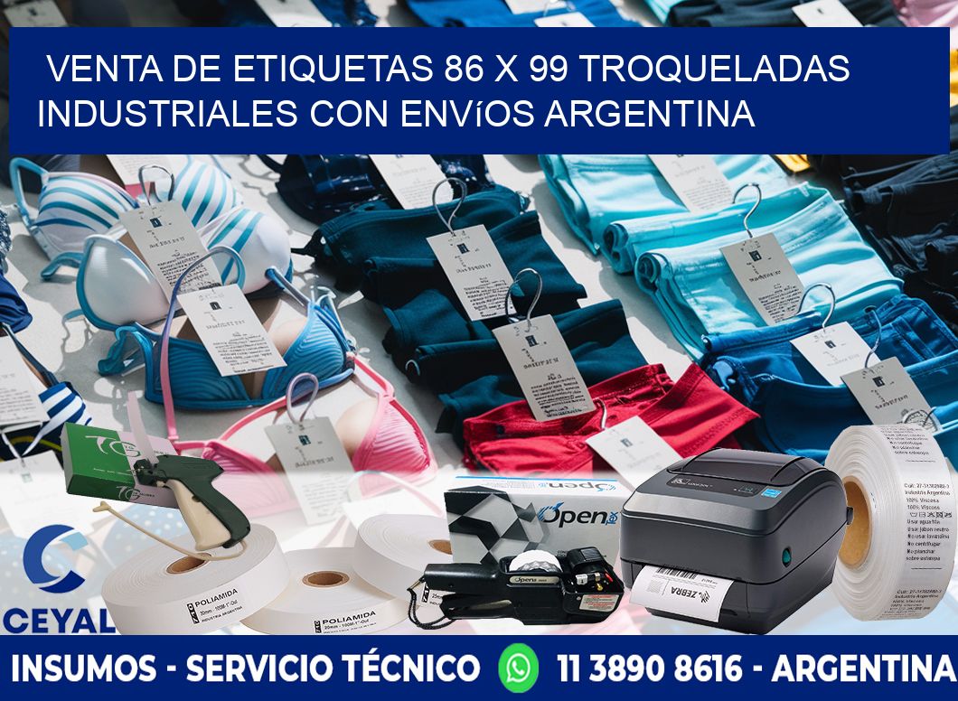 Venta de etiquetas 86 x 99 troqueladas industriales con envíos Argentina