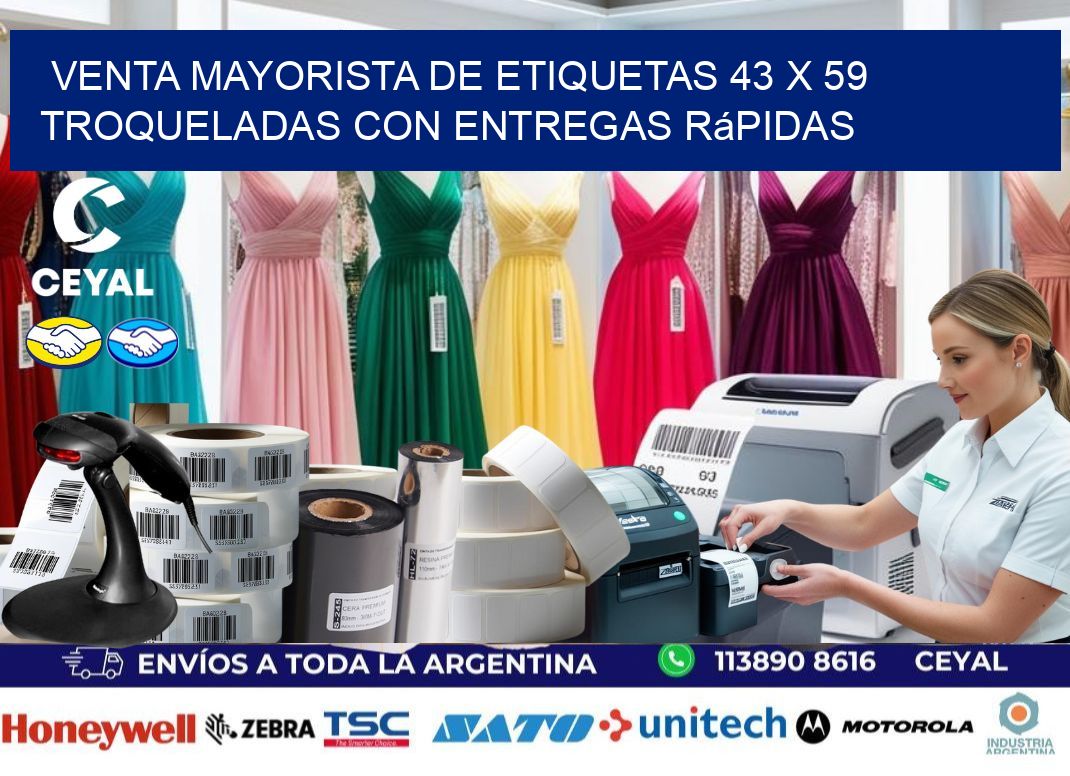 Venta mayorista de etiquetas 43 x 59 troqueladas con entregas rápidas