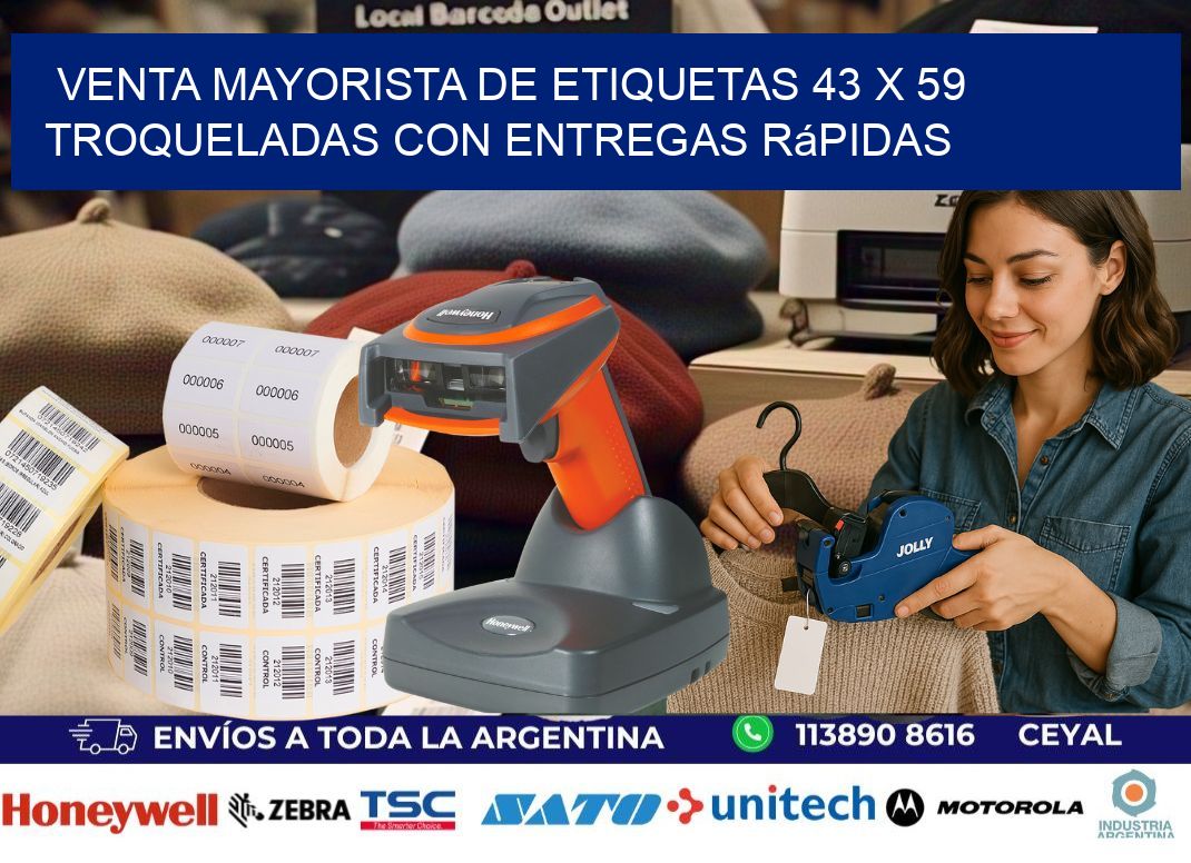 Venta mayorista de etiquetas 43 x 59 troqueladas con entregas rápidas