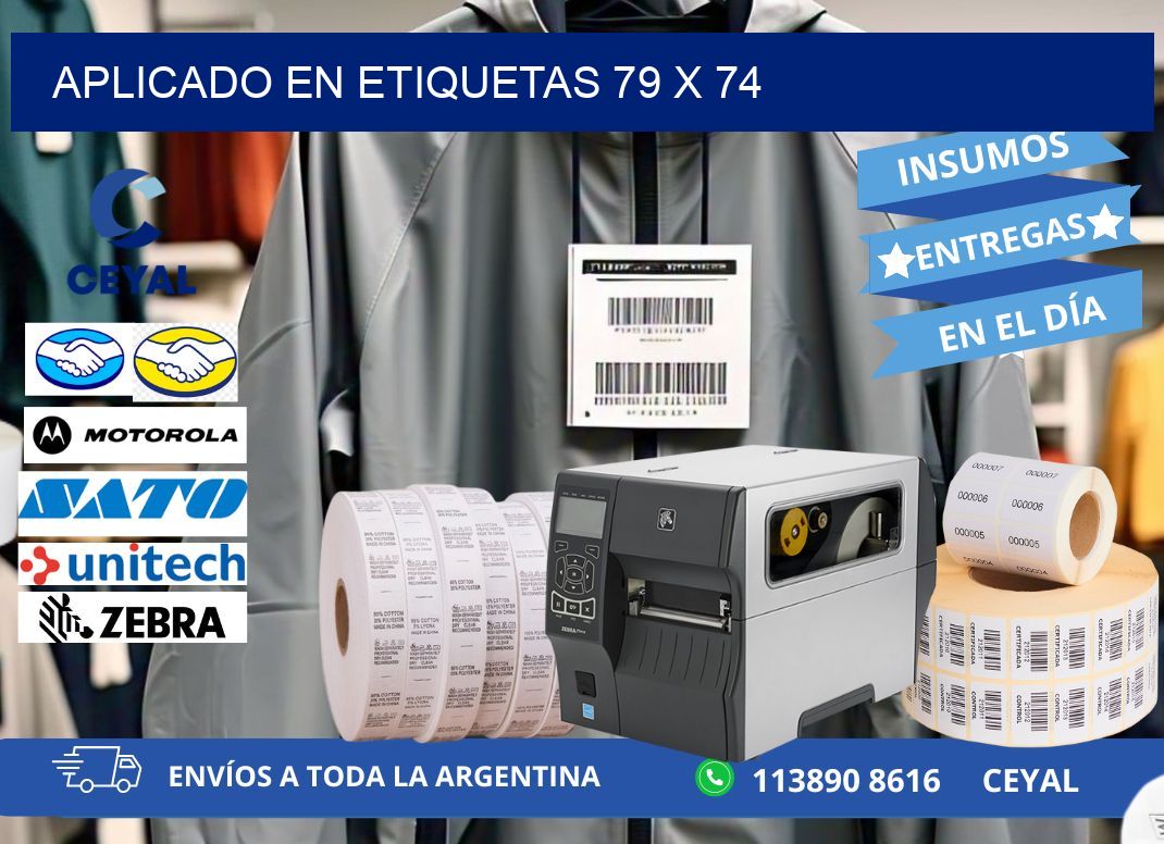 aplicado en etiquetas 79 x 74
