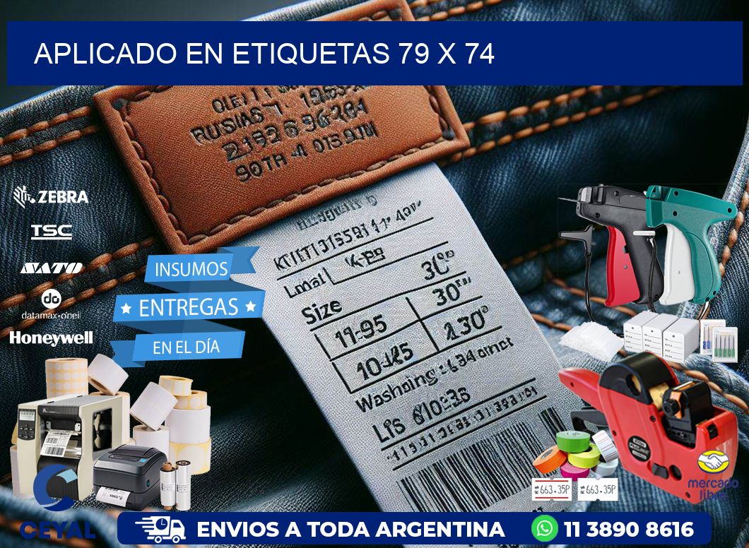 aplicado en etiquetas 79 x 74