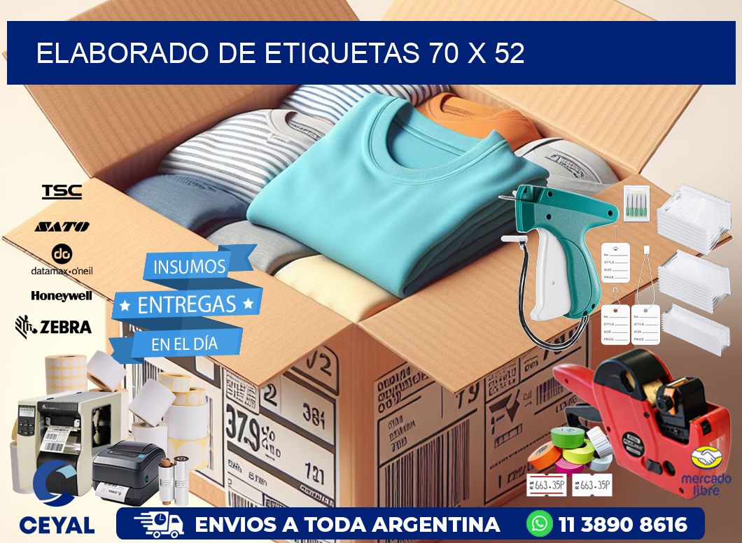 elaborado de etiquetas 70 x 52