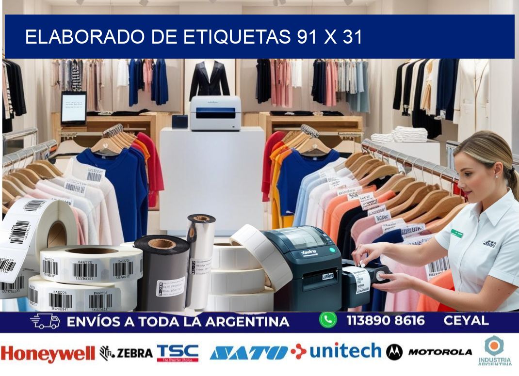 elaborado de etiquetas 91 x 31