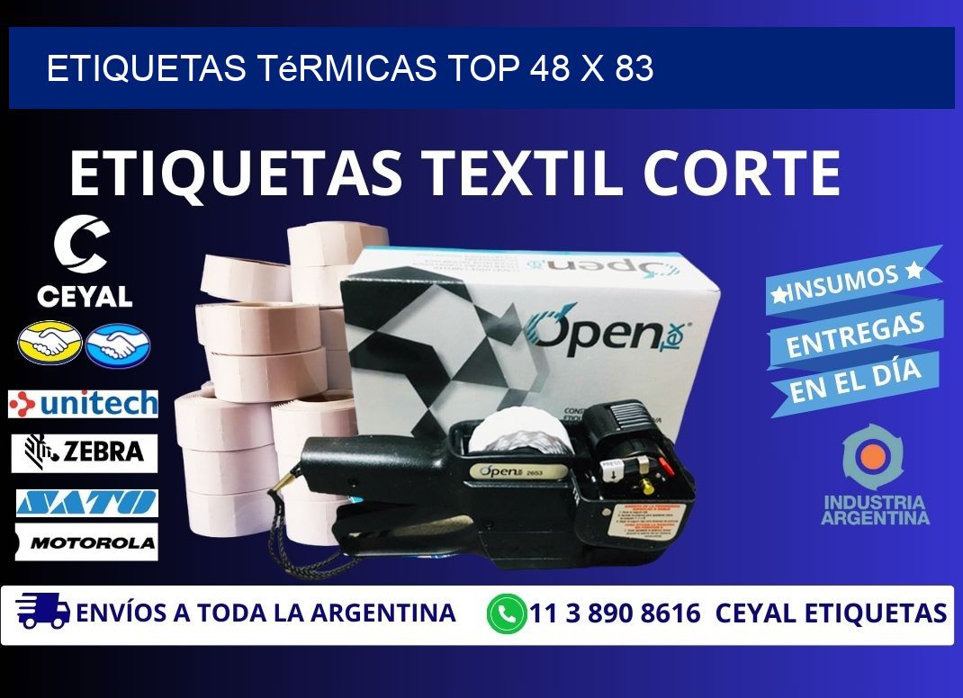 etiquetas Térmicas top 48 x 83