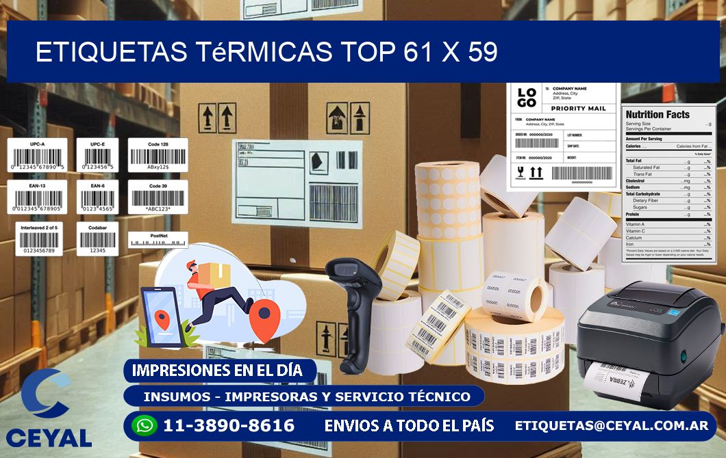 etiquetas Térmicas top 61 x 59