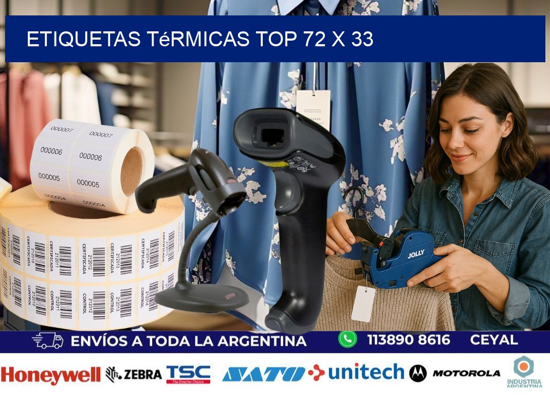 etiquetas Térmicas top 72 x 33