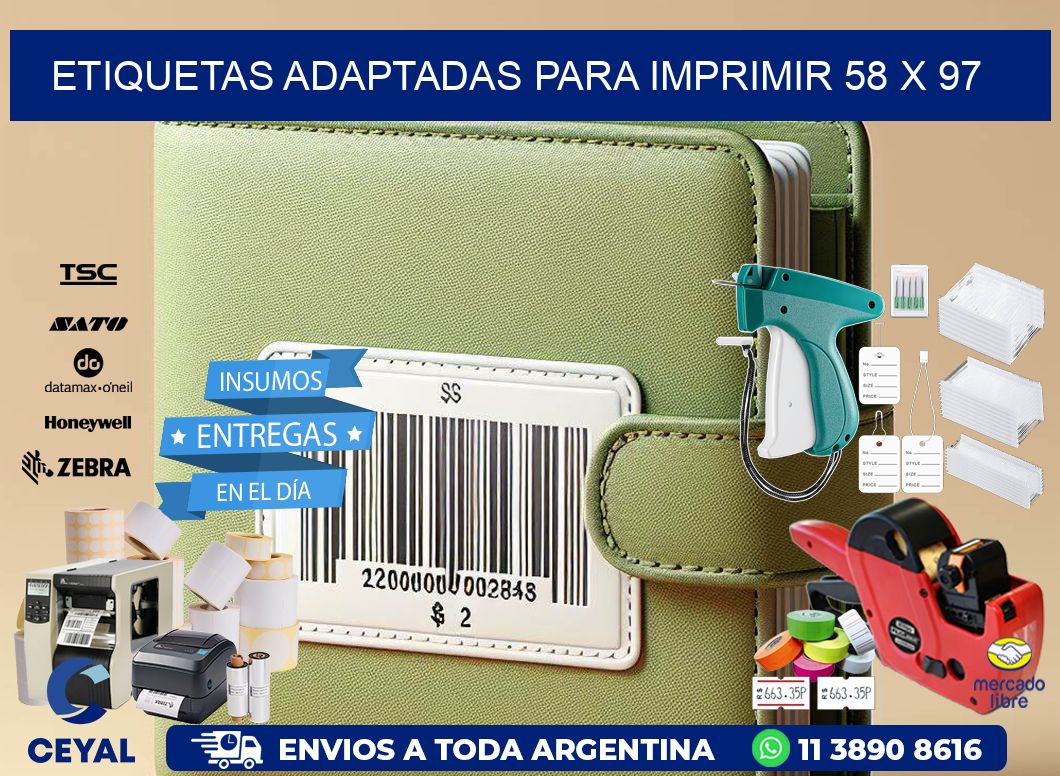 etiquetas adaptadas para imprimir 58 x 97