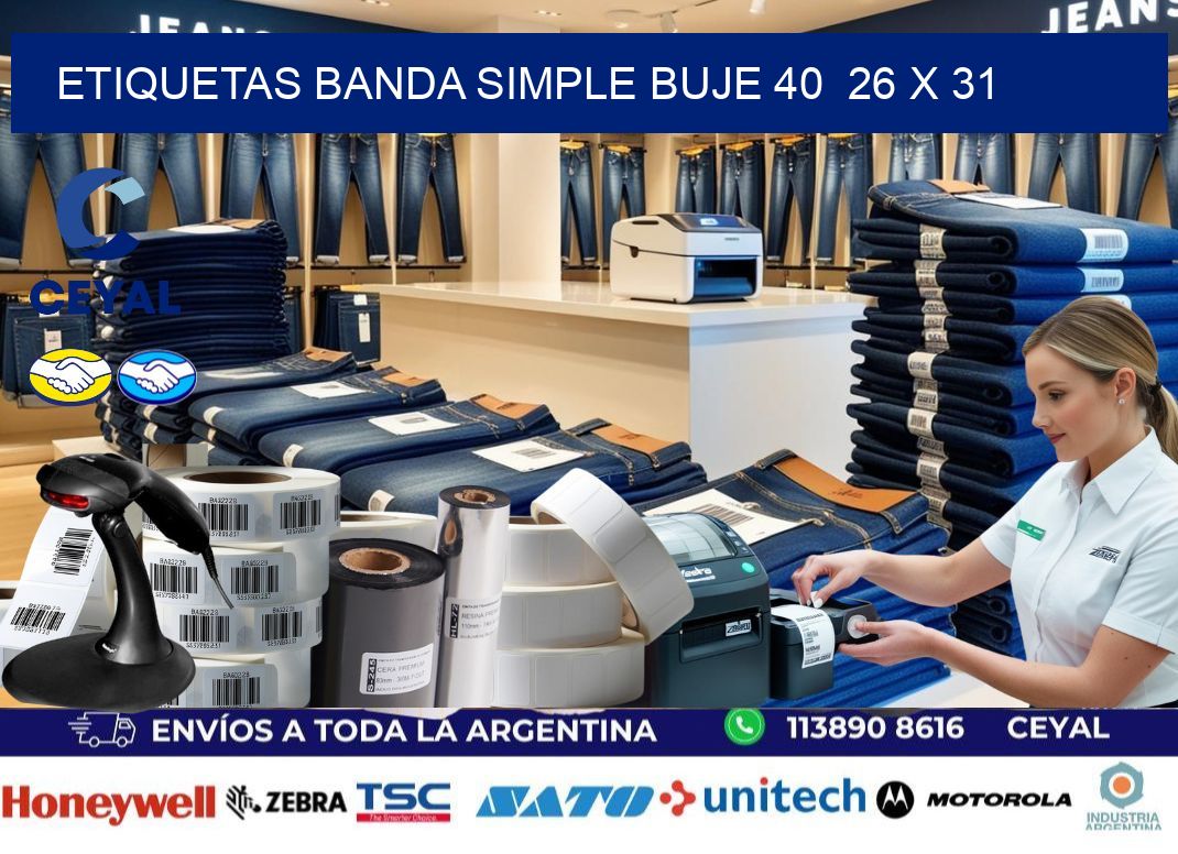 etiquetas banda simple buje 40  26 x 31