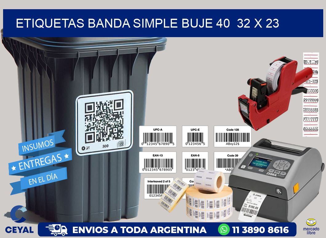 etiquetas banda simple buje 40  32 x 23