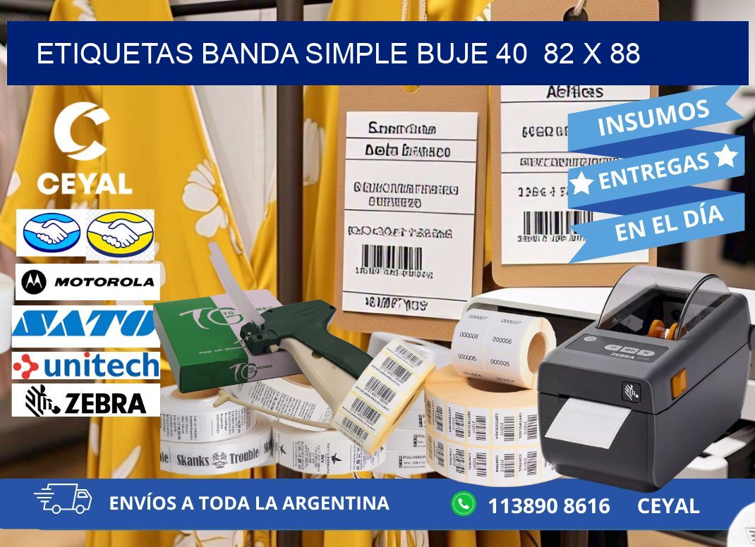 etiquetas banda simple buje 40  82 x 88