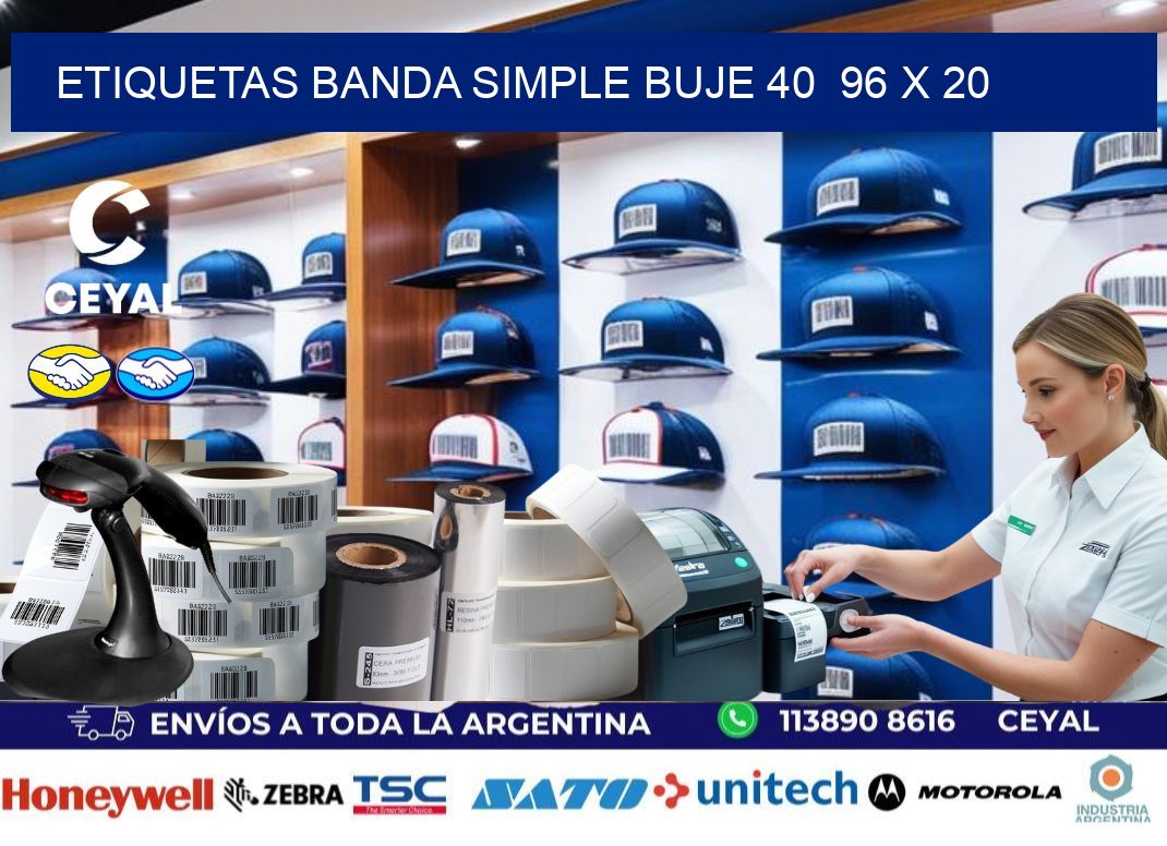 etiquetas banda simple buje 40  96 x 20