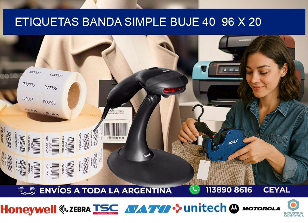 etiquetas banda simple buje 40  96 x 20