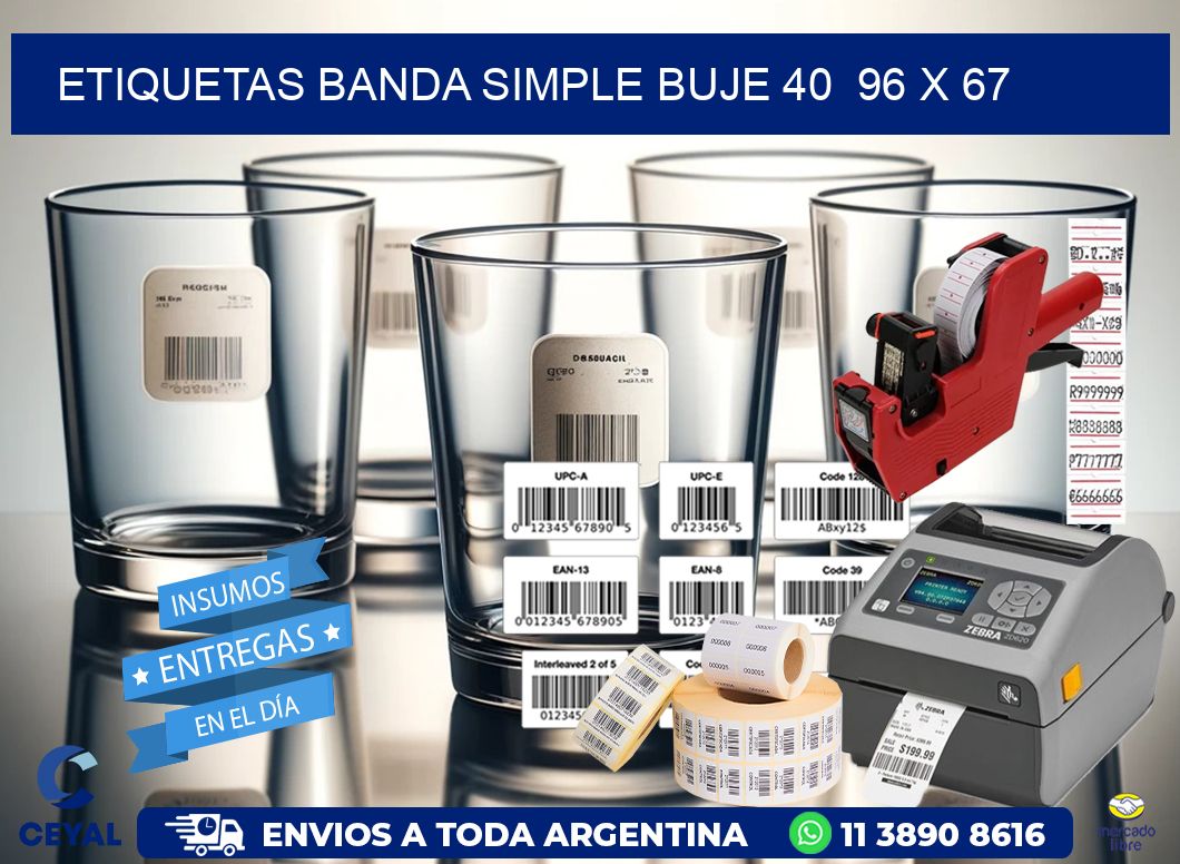 etiquetas banda simple buje 40  96 x 67
