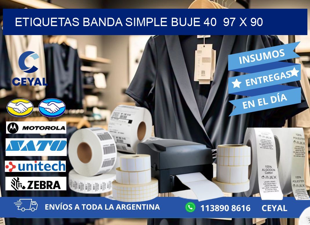 etiquetas banda simple buje 40  97 x 90