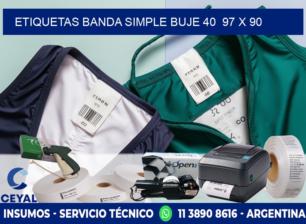 etiquetas banda simple buje 40  97 x 90