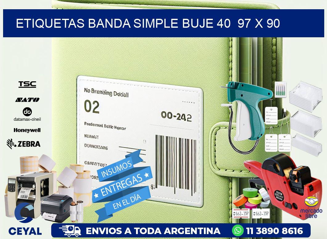 etiquetas banda simple buje 40  97 x 90