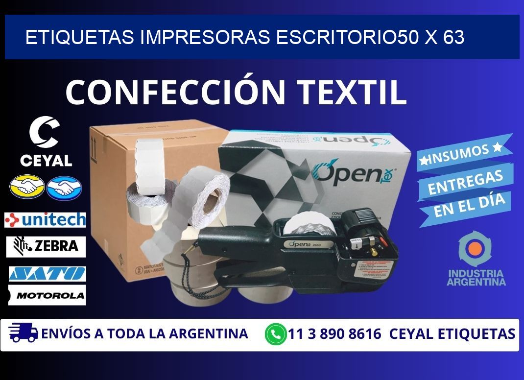 etiquetas impresoras escritorio50 x 63