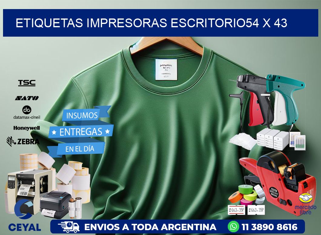 etiquetas impresoras escritorio54 x 43