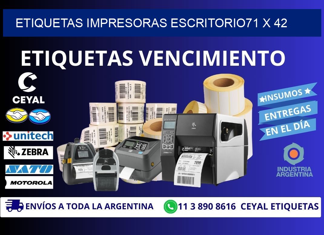 etiquetas impresoras escritorio71 x 42