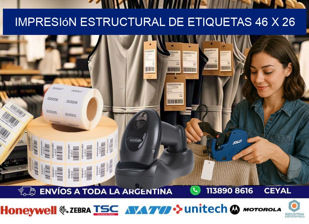 impresión estructural de etiquetas 46 x 26