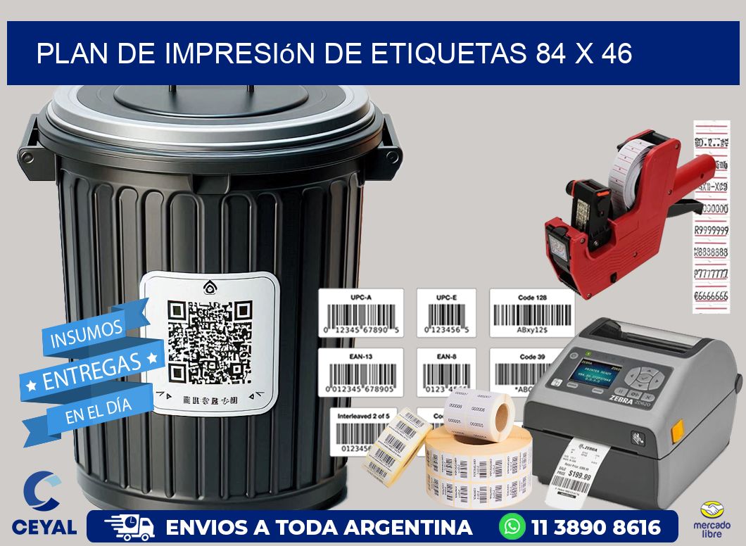 plan de impresión de etiquetas 84 x 46