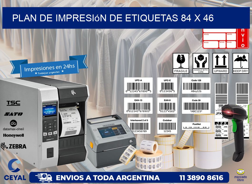 plan de impresión de etiquetas 84 x 46
