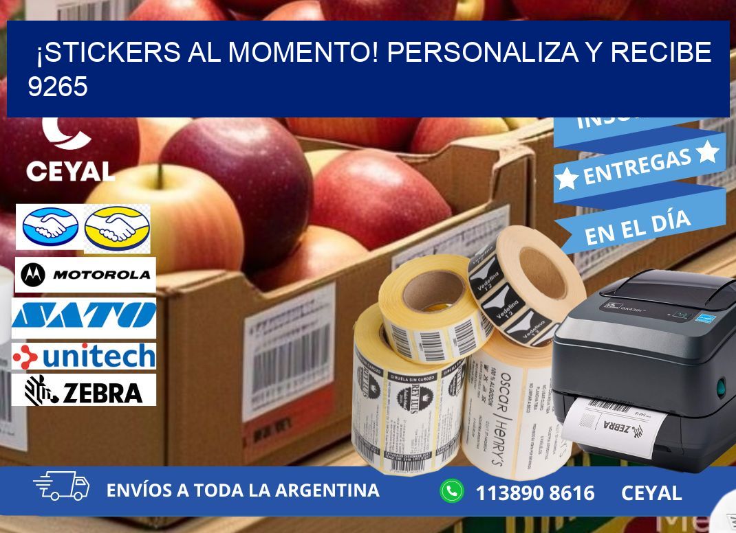 ¡Stickers al Momento! Personaliza y Recibe 9265