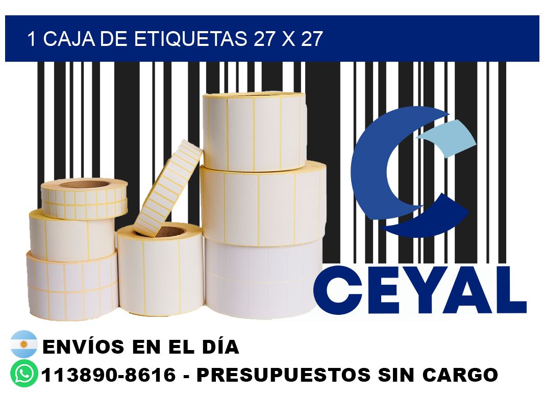 1 caja de etiquetas 27 x 27