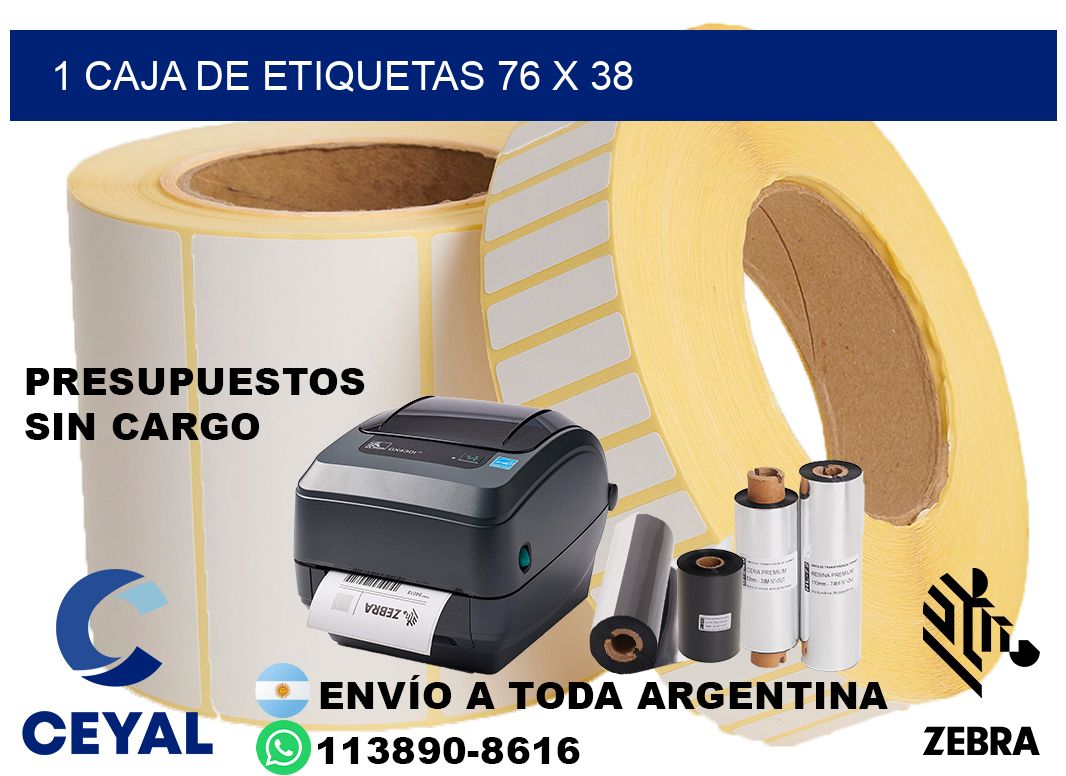 1 caja de etiquetas 76 x 38