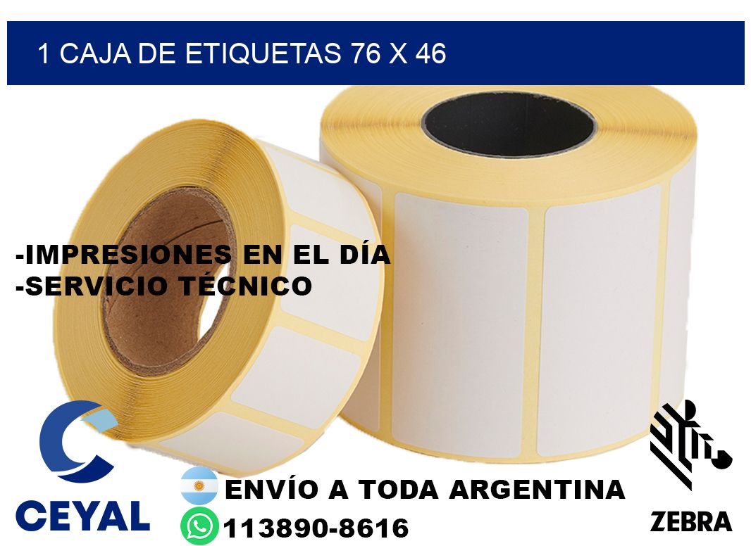 1 caja de etiquetas 76 x 46