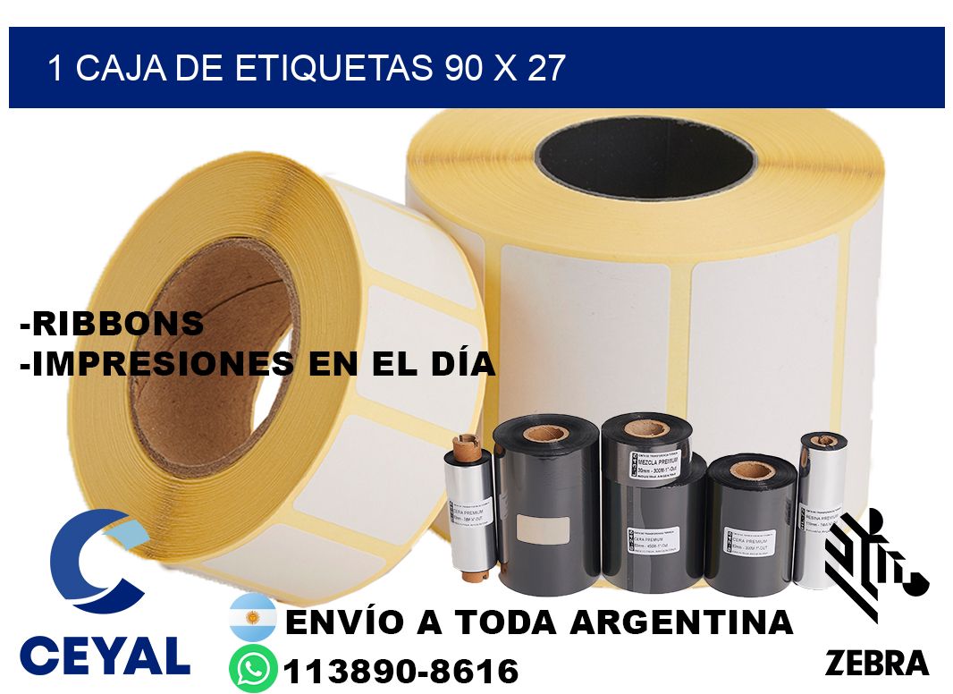 1 caja de etiquetas 90 x 27