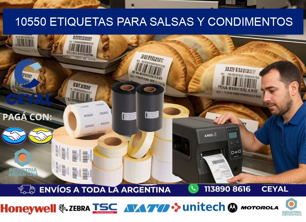 10550 Etiquetas para salsas y condimentos