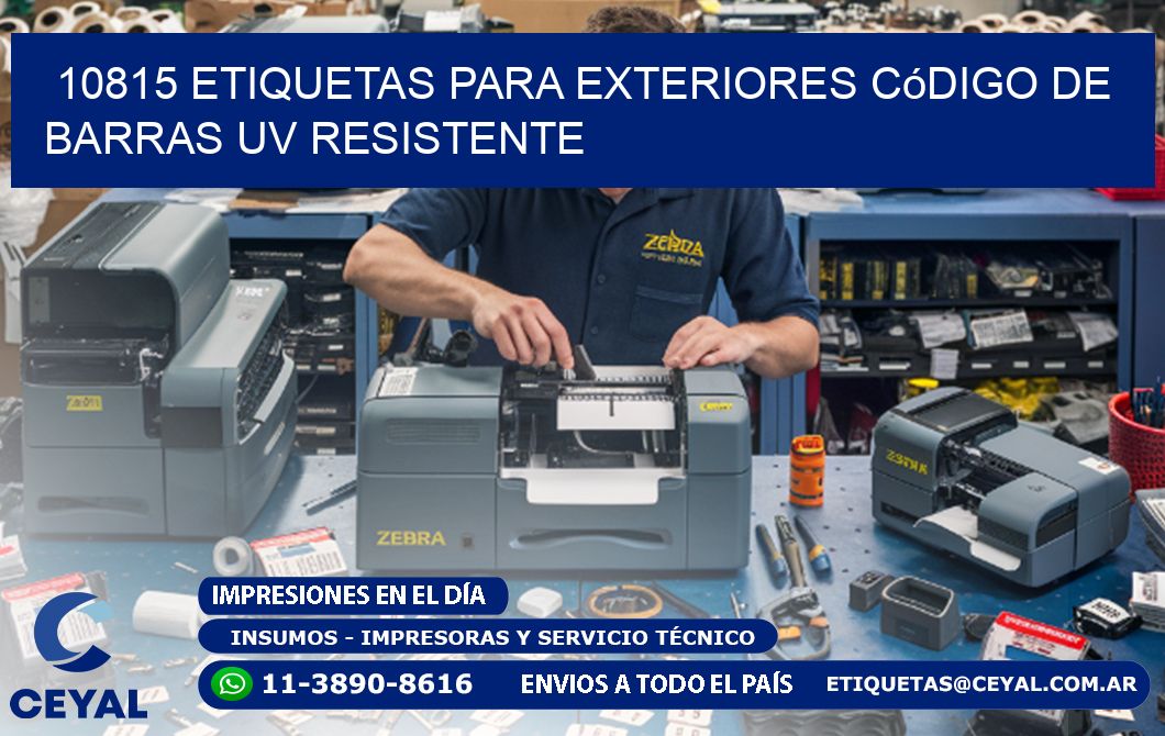 10815 etiquetas para exteriores código de barras UV resistente