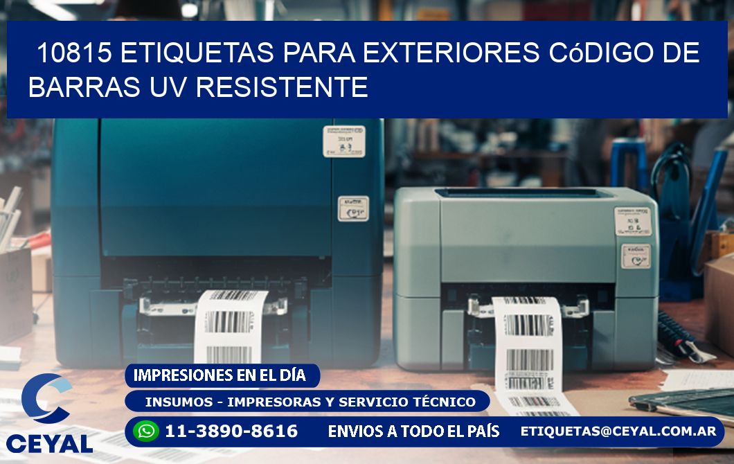 10815 etiquetas para exteriores código de barras UV resistente