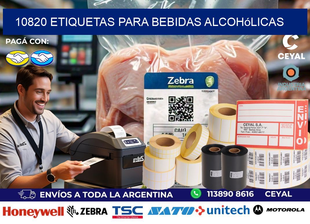 10820 Etiquetas para bebidas alcohólicas