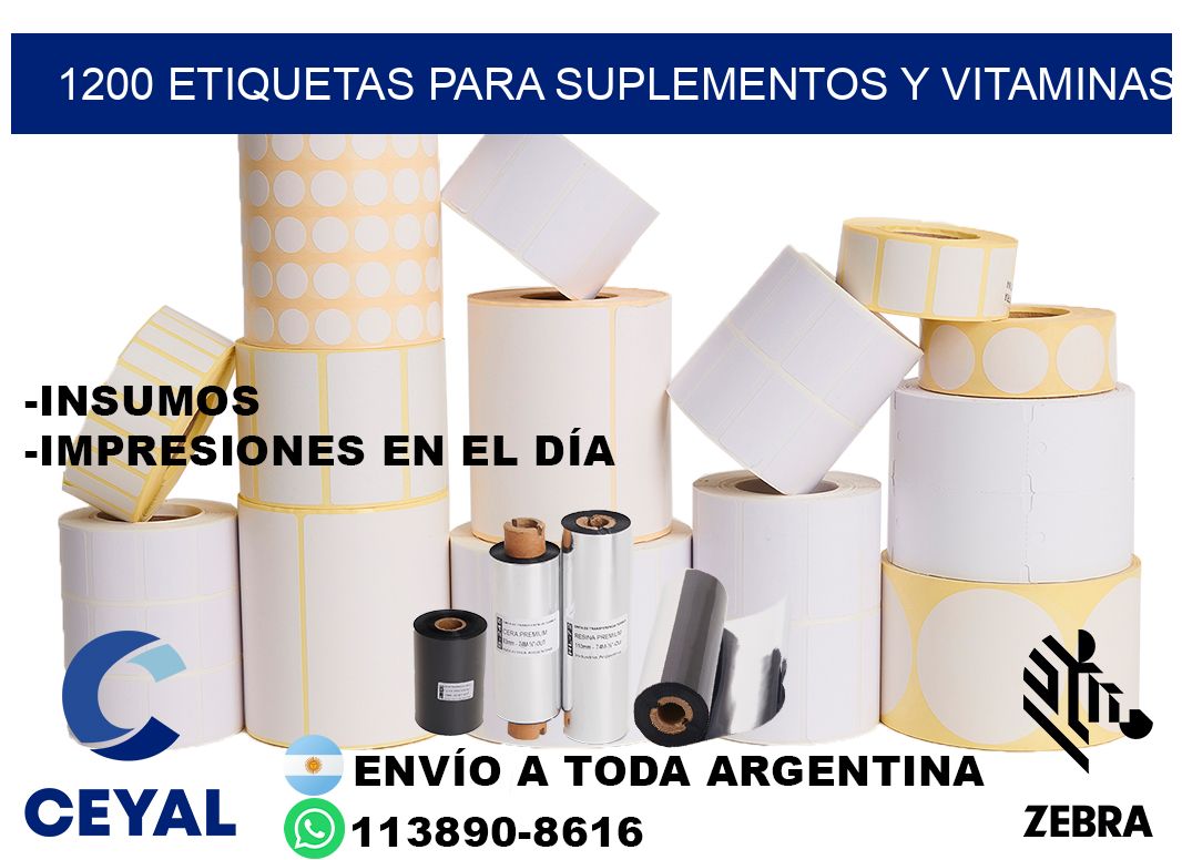 1200 Etiquetas para suplementos y vitaminas
