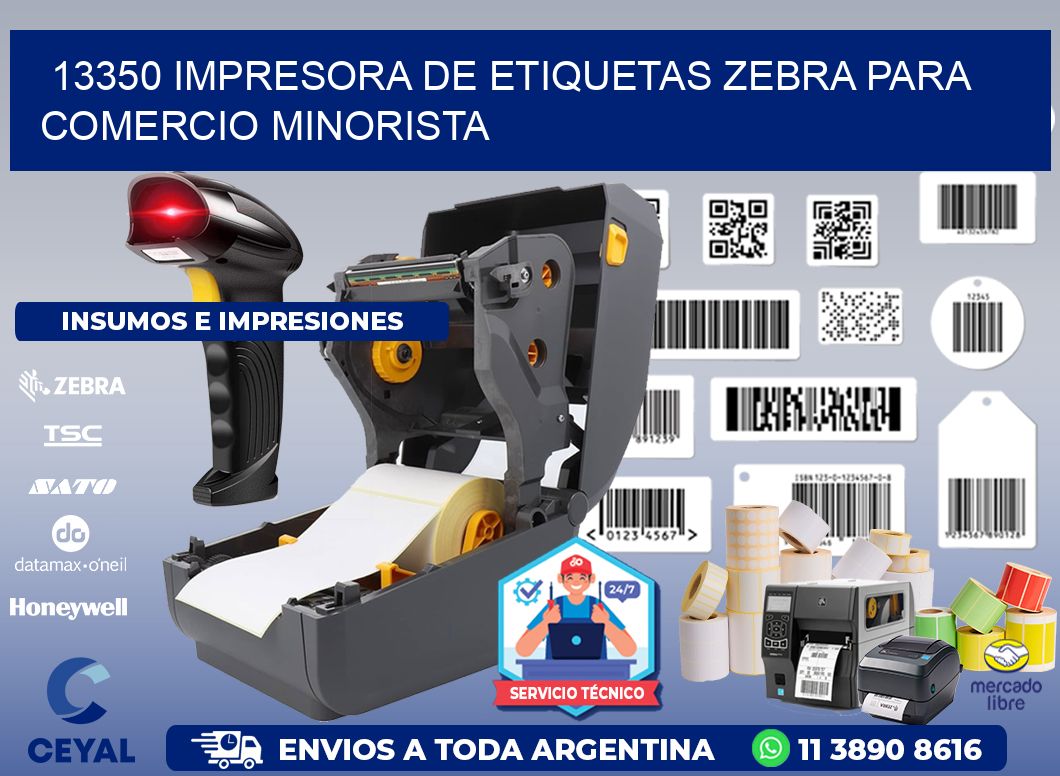 13350 impresora de etiquetas zebra para comercio minorista