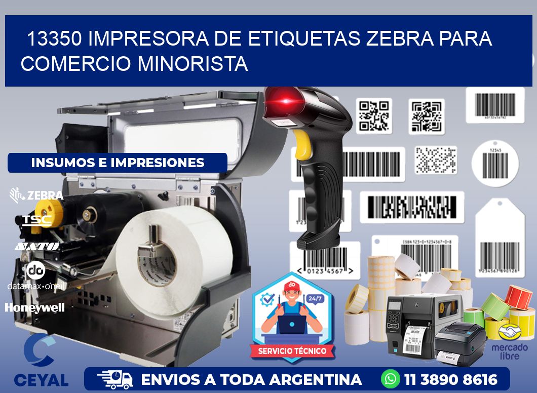 13350 impresora de etiquetas zebra para comercio minorista