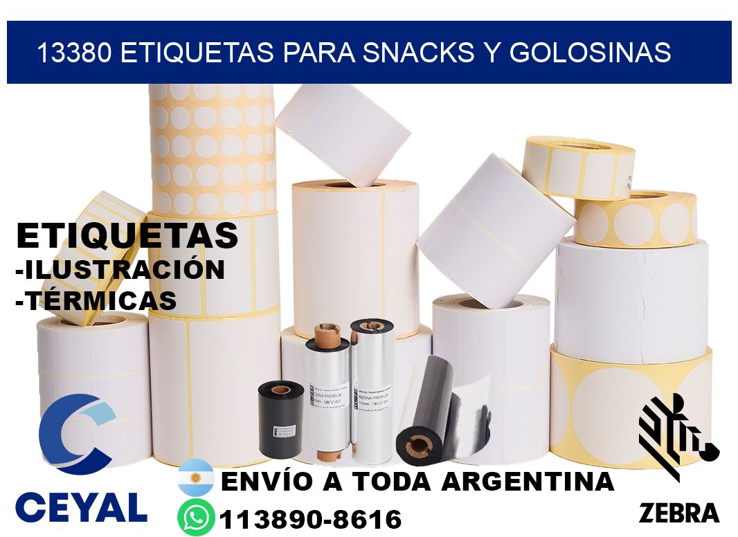 13380 Etiquetas para snacks y golosinas