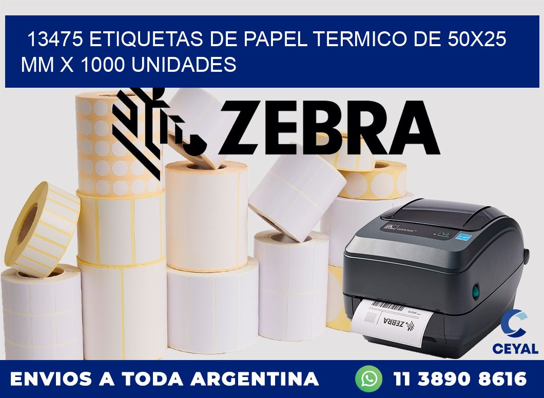 13475 Etiquetas De Papel Termico De 50x25 Mm X 1000 Unidades