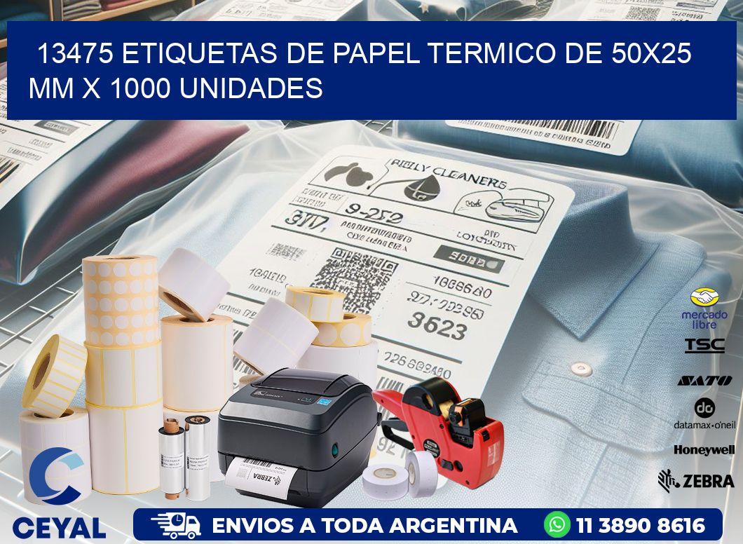 13475 Etiquetas De Papel Termico De 50×25 Mm X 1000 Unidades