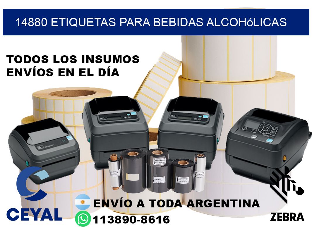 14880 Etiquetas para bebidas alcohólicas