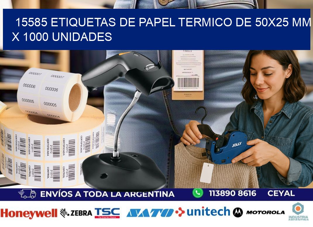 15585 Etiquetas De Papel Termico De 50x25 Mm X 1000 Unidades