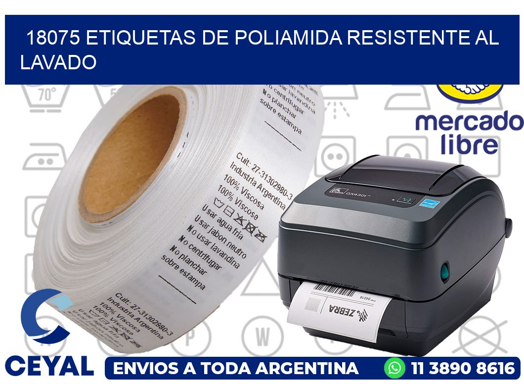 18075 Etiquetas de poliamida resistente al lavado